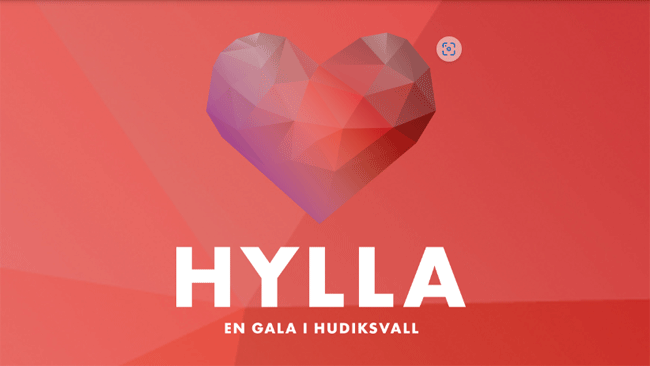 A heart on read background. Promo picture for the Tribute Gala in Hudiksvall.