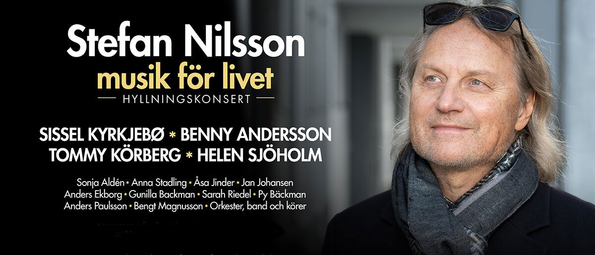 Stefan Nilsson. Promotionbild för evenemanget Musik för livet den 8 maj 2023.