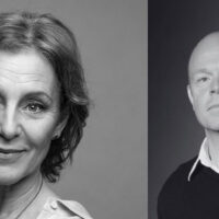 Promotionbild för Proms 2026. Collage. Porträttbilder i svartvitt på Helen Sjöholm och Jacka Sjödin.